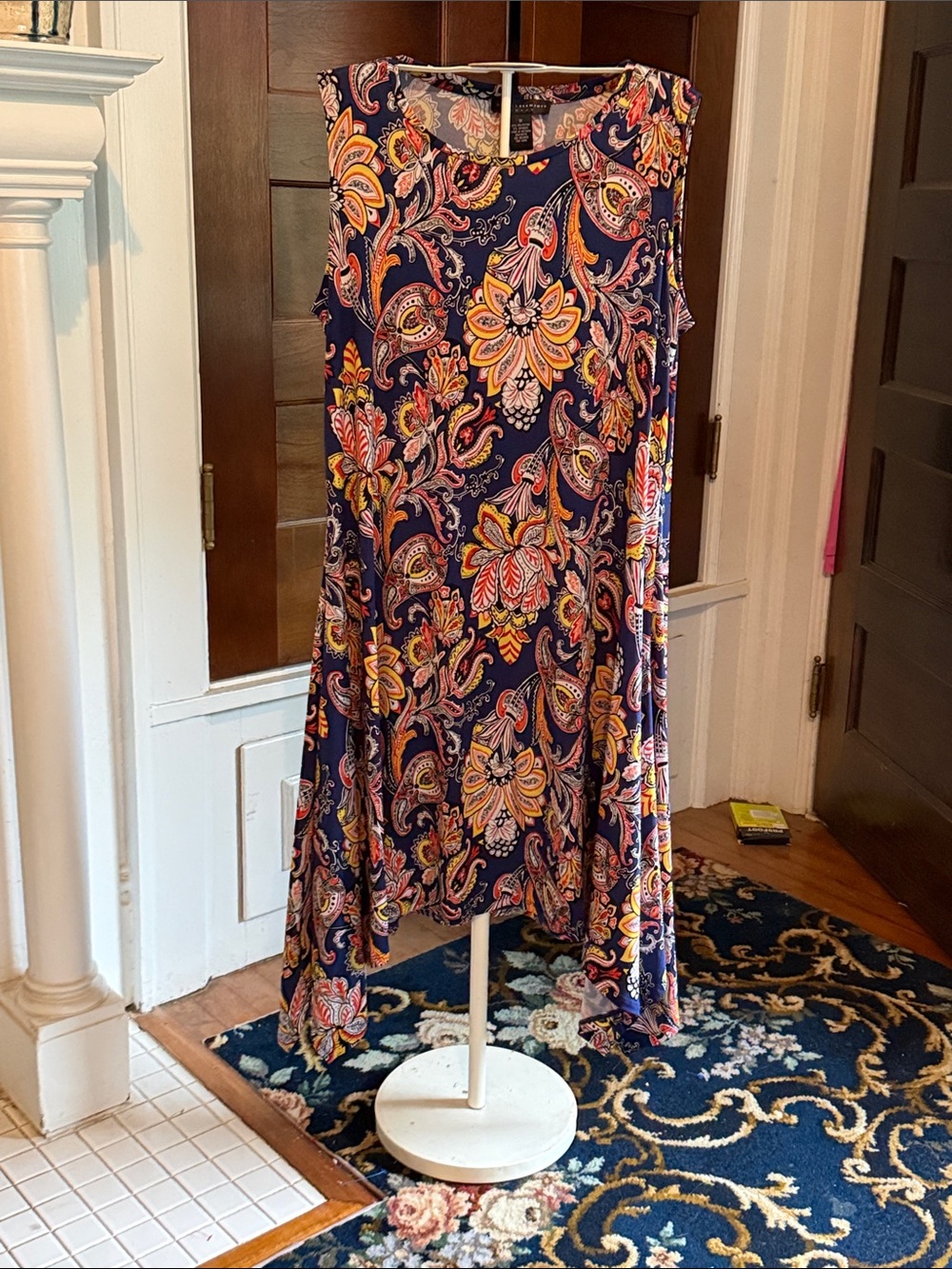 Grace Elements Navy Floral Paisley Midi Dress
